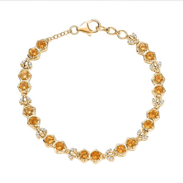 GP Honeycomb Trionfo Kollektion - AA Citrin, Zirkon und Kanchanaburi blaues Saphir Armband - 5,31 ct.