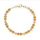 GP Honeycomb Trionfo Kollektion - AA Citrin, Kanchanaburi Blauer Saphir Armband ca. 19 cm 925 Silber 750 Gelbgold Vermeil ca. 5,31 ct.