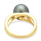 Tahiti Perlen und London Blau Topas-Ring, 925 Silber vergoldet  ca. 0,08 ct image number 5