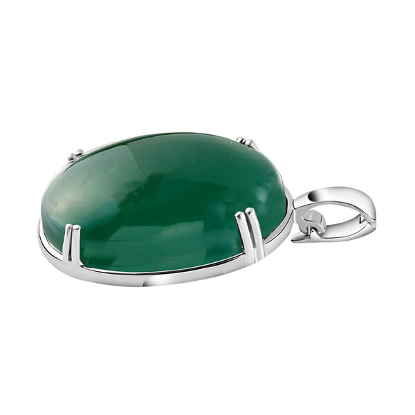 Gr&uuml;ner Onyx Anh&auml;nger, 925 Silber platiniert ca. 50,72 ct image number 4