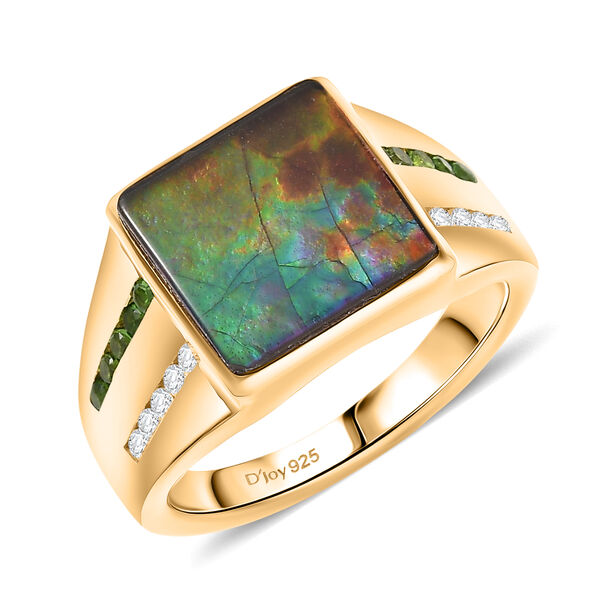 D'Joy Ammolit, Chromdiopsid und Moissanit Ring - 3,42 ct. image number 3