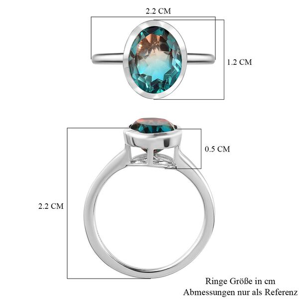 Aqua Terra Costa Quarz Triplett-Solit&auml;r-Ring, 925 Silber platiniert, 2,67 ct. image number 6