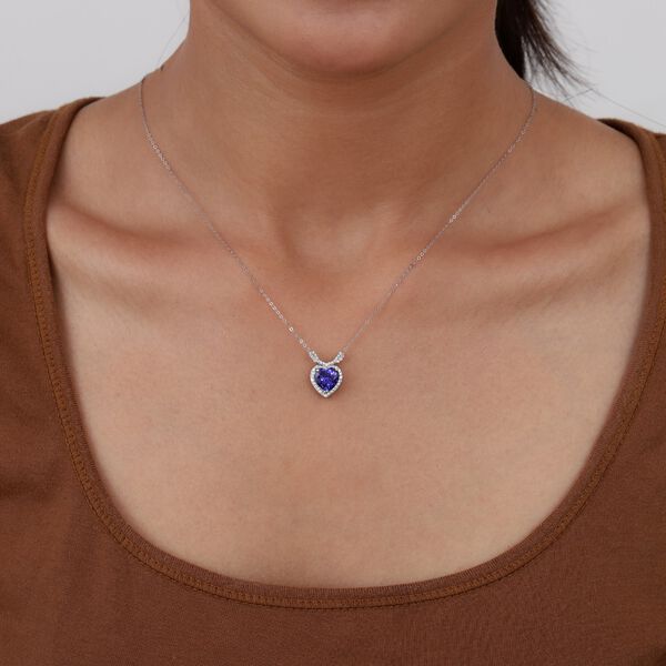 RHAPSODY AAAA Tansanit und Diamant-Anh&auml;nger mit Kette, VS E-F, 45 cm. 950 Platin ca. 2,32 ct image number 2