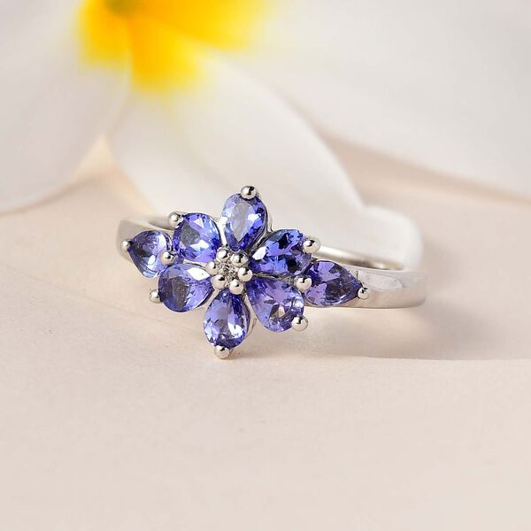 AAA Tansanit und Zirkon Ring - 1,39 ct. image number 1