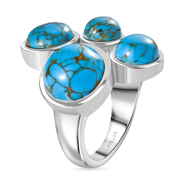 Blauer Türkis-Ring - 7,72 ct. image number 4