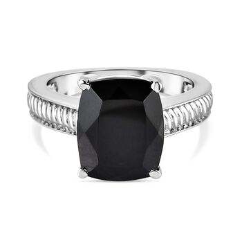 4er-Set, Schwarzer Spinell-Armband, Ring, Ohrstecker und Anh&auml;nger - 44,31 ct.