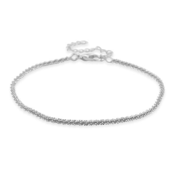 Funkel Armband, Messing Silberfarben ca. 19 cm