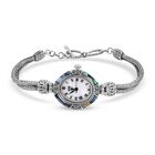 Royal Bali - EON 1962 schweizer Uhrwerk Wasserdichte Uhr, Abalone Muschel 19 cm 925 Silber ca. 20,51g