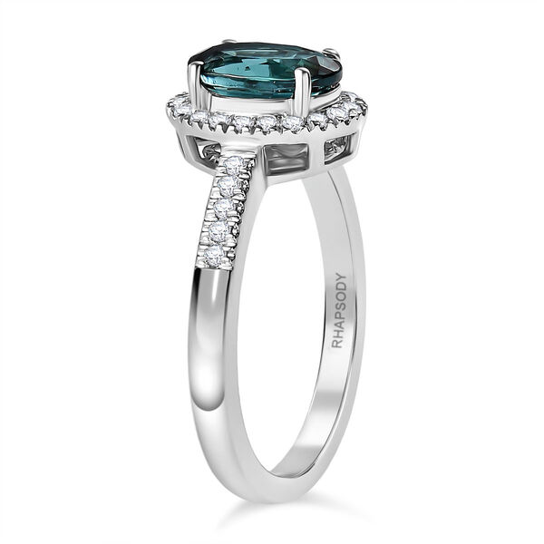 Rhapsody AAAA Pirineu Lagunen Turmalin, Wei&szlig;er Diamant SGL zertifiziert Ring 950 Platin (Gr&ouml;&szlig;e 18.00) ca. 2.03 ct image number 5