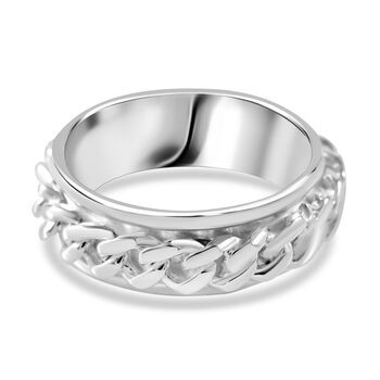 Panzerkette-Stil spinning Ring, 925 Silber (Gr&ouml;&szlig;e 17.00) ca. 5,60g