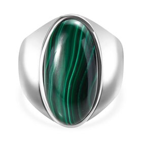 AAA Malachit Rin,g Edelstahl, (Größe 17.00) ca. 12.10 ct