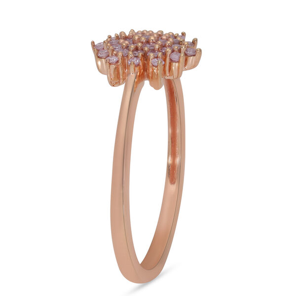 Nat&uuml;rlicher Rosa Diamant Ring 925 Silber Ros&eacute;gold Vermeil image number 4