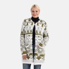 Gemusterter Cardigan mit Taschen, Einheitsgröße, Norweger-Muster, Oliv