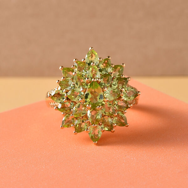 Natürlicher Peridot-Ring, 925 Silber vergoldet  ca. 4,88 ct image number 2
