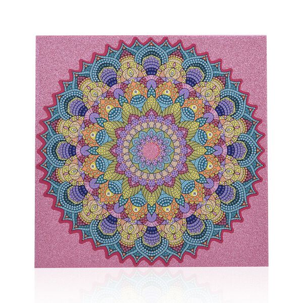 DIY Diamond Painting Leinwand Katze, mehrfarbiges Motiv mit Glitzerakzenten, 29x29cm, Mandala image number 3