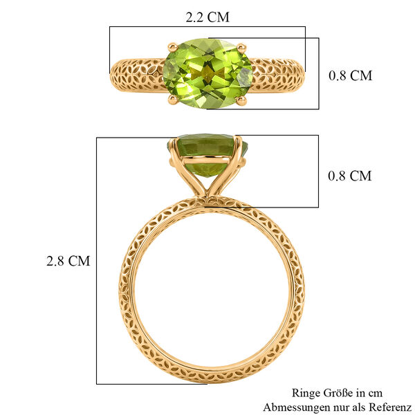 D'Joy AA Peridot Ring 925 Silber 750 Vergoldet (Gr&ouml;&szlig;e 17.00) ca. 2,02 ct image number 6