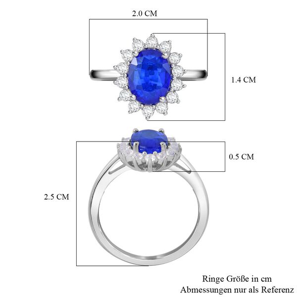Blauer Spinell und Zirkon-Ring - 2,03 ct. image number 4