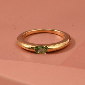 D'Joy AA Tsavorite Granat Ring 925 Silber 750 Gelb Vergoldet (Gr&ouml;&szlig;e 18.00) ca. 0,24 ct