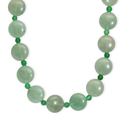 EVER TRUE Gr&uuml;ner Aventurin Halskette ca. 45 cm + 5 cm Extender, 316L Edelstahl ca. 190.00 ct