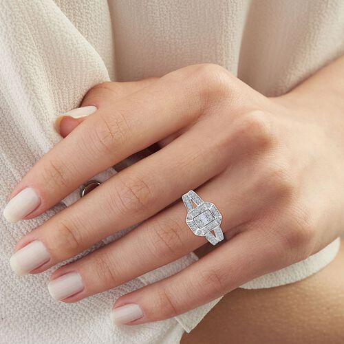 LUXURIOUS DIAMOND -Lab Grown Diamant SI Ring 925 Silber rhodiniert (Größe 21.00) ca. 1.00 ct image number 1