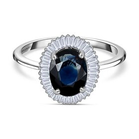 RHAPSODY AAAA australischer blauer Saphir und VE EF Diamant Ring in 950 Platin – 1,60 ct.