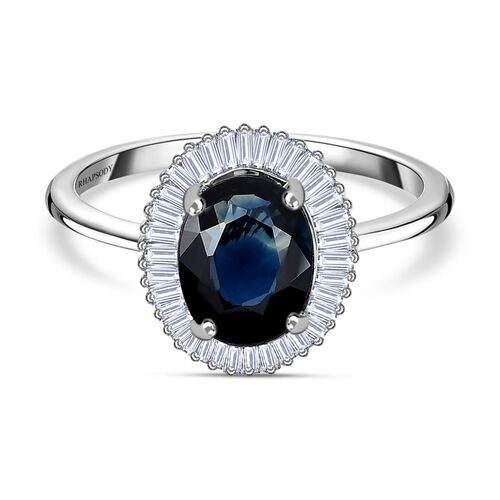 RHAPSODY AAAA australischer blauer Saphir und VE EF Diamant Ring in 950 Platin – 1,60 ct. image number 0