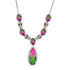 D’joy Wassermelonen Quarz Triplette Halskette ca. 45 cm 925 Silber rhodiniert ca. 27,56 ct.