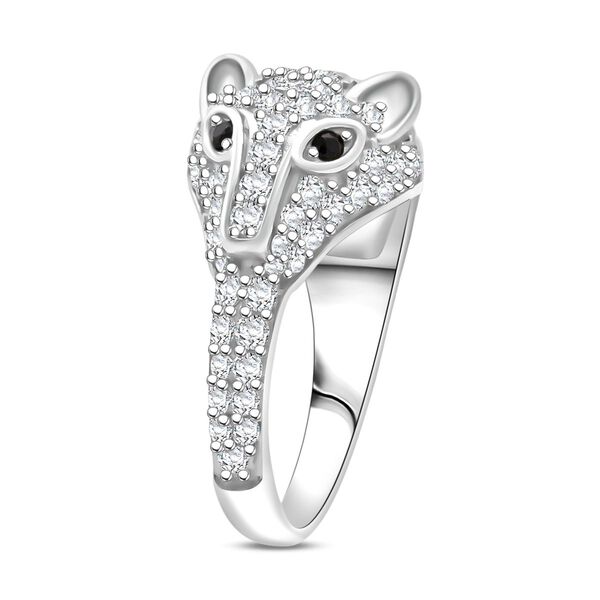 Lustro Stella Schwarzer Zirkonia, Wei&szlig;er Zirkonia Panther Ring 925 Silber rhodiniert (Gr&ouml;&szlig;e 18.00) image number 4