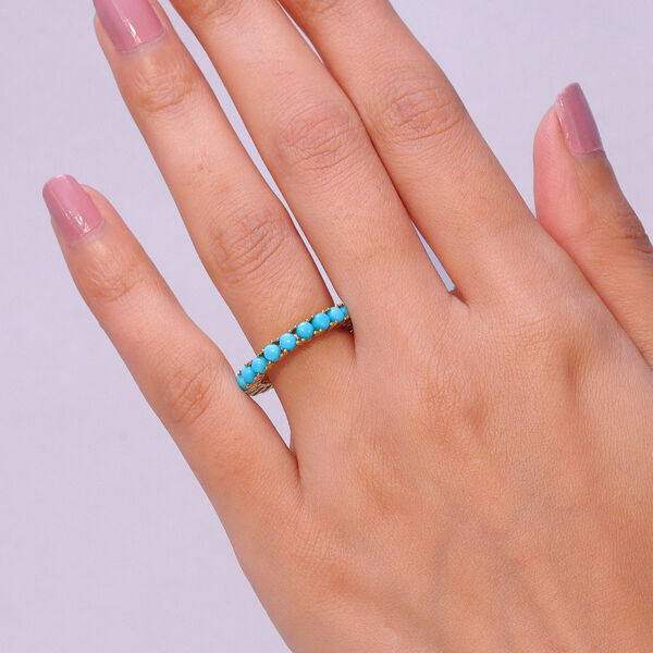 D'Joy AA Sleeping Beauty T&uuml;rkis Ring 925 Silber 750 Vergoldet (Gr&ouml;&szlig;e 18.00) ca. 2,84 ct image number 2