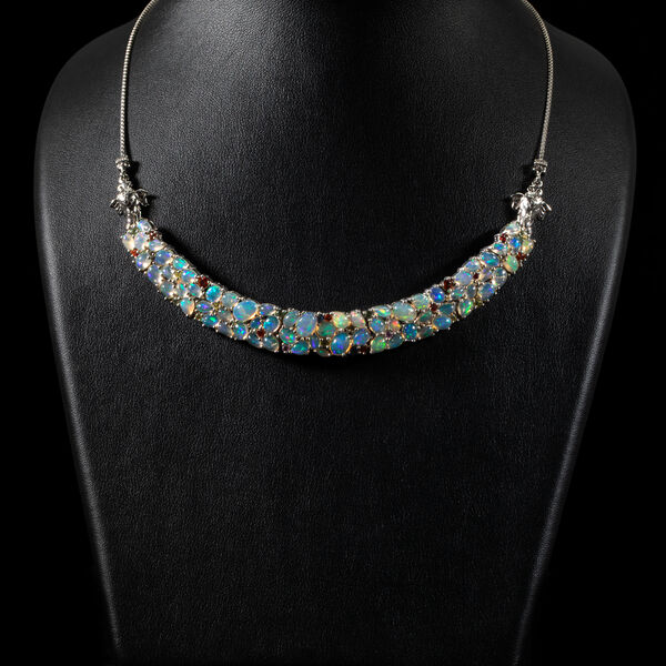 Natürliche, äthiopische Opal und Multi-Edelstein-Halskette - 16,48 ct. image number 7
