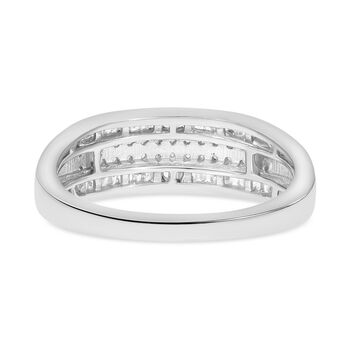 Wei&szlig;er Diamant Ring, 925 Silber platiniert, (Gr&ouml;&szlig;e 18.00) ca. 0.33 ct