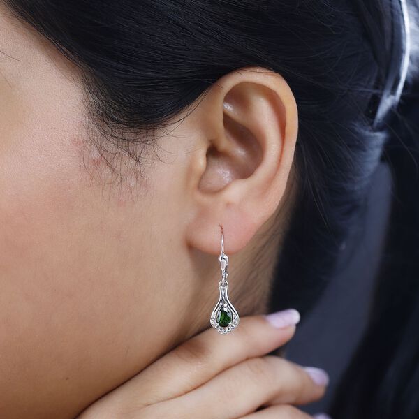 AAA Nat&uuml;rlicher Chromdiopsid Ohrringe 925 Silber platiniert ca. 0.91 ct image number 3