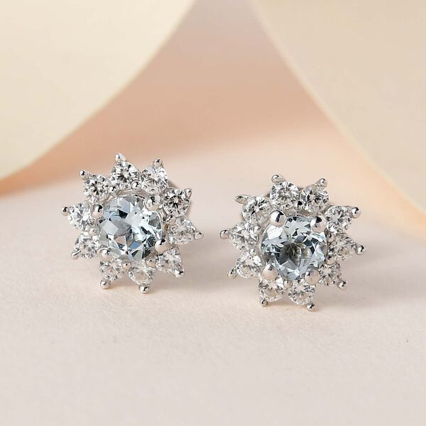 Sternchen Espirito Santo Aquamarin und Zirkon Ohrstecker image number 6