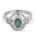 Grandidierit und Zirkon Ring 925 Silber platiniert (Größe 16.00) ca. 1,13 ct