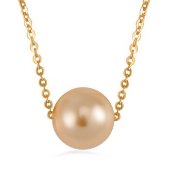 Goldene Muschelkernperle Halskette ca. 43 cm 925 Silber vergoldet