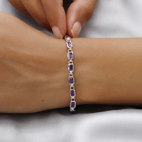 Marokkanischer Amethyst Armband ca. 20 cm 925 Silber platiniert ca. 5,64 ct image number 3