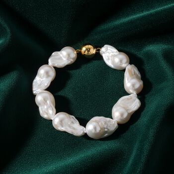 D'Joy AAAA wei&szlig;es Barockperle 21,5cm Armband