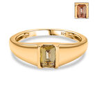 AA Natürlicher goldener Tansanit Ring 925 Silber 750 Gelbgold Vermeil (Größe 18.00) ca. 0,56 ct
