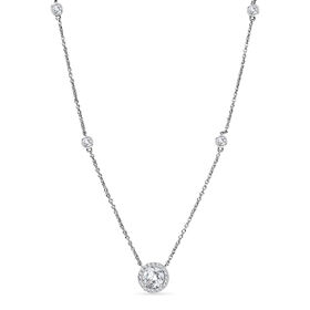 Moissanit Halskette ca. 45 cm 925 Silber rhodiniert ca. 2.03 ct