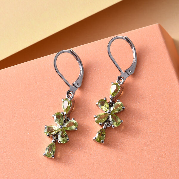 Nat&uuml;rliche Peridot-Ohrh&auml;nge in Silberton, 2,82 ct. image number 2