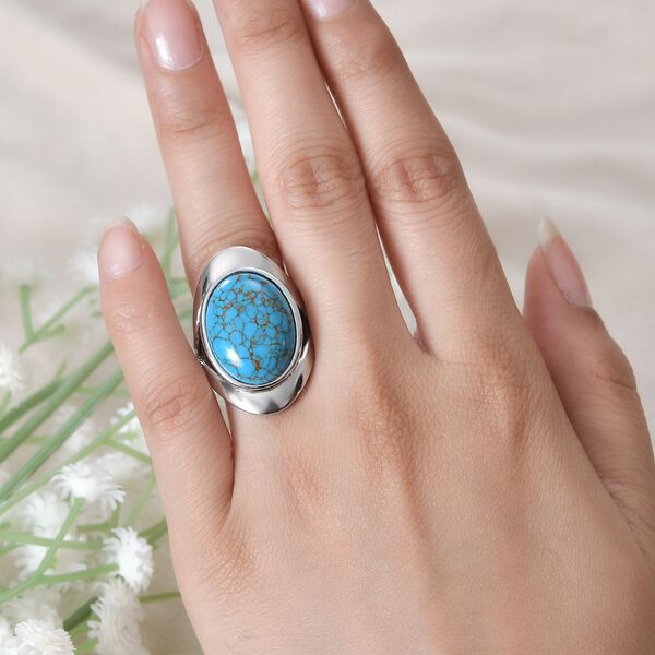 Blaues T&uuml;rkis-Ring - 12,14 ct. image number 3