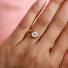 100 Facetten Moissanit Solitär Ring 585 Gelb Gold image number 2