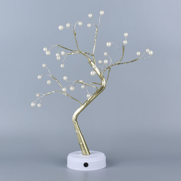 Warmwei&szlig;e 36 LED Baum Lampe, Gr&ouml;&szlig;e 50 cm, 3xAA (nicht inkl.), Gold und Wei&szlig; image number 3