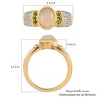 Natürlicher Äthiopischer Opal und Natürlicher Chromdiopsid Ring 925 Silber vergoldet  ca. 1,13 ct image number 8