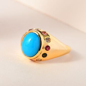 AA Sleeping Beauty T&uuml;rkis und Mehrfach-Turmalin-Ring - 3 ct.