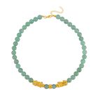 Grüner Aventurin Halskette ca. 45 cm Standard gelb vergoldet ca. 250,00 ct