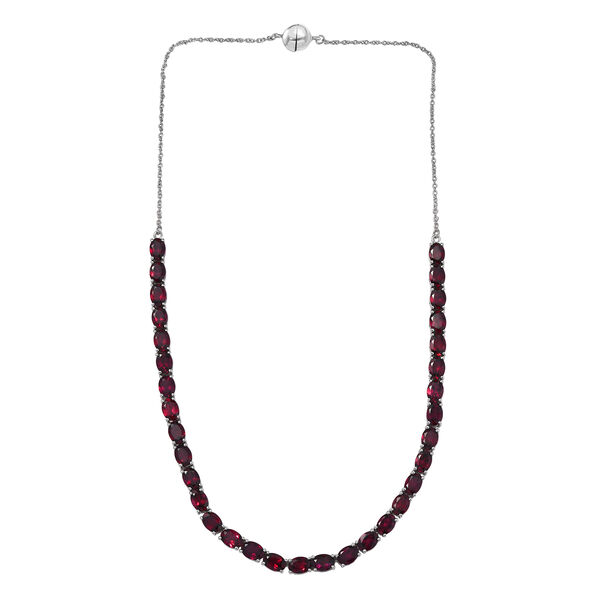 D'Joy AA Nat&uuml;rlicher Rhodolith Granat Halskette ca. 45 cm 925 Silber rhodiniert ca. 31,68 ct. image number 3