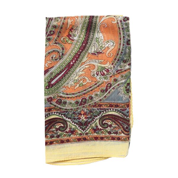 Bedruckter Satin-Seidenschal, 48x160cm, Cremefarben image number 5