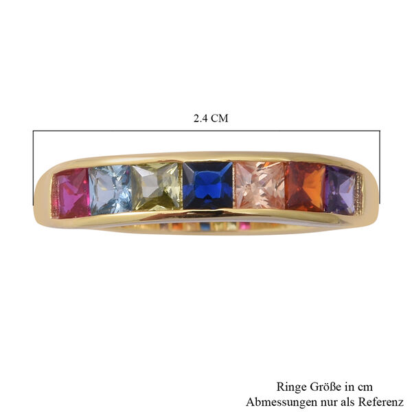 LUSTRO STELLA - Mehrfarbiger Zirkonia Ring 925 Silber vergoldet  ca. 1,89 ct image number 4