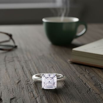 RADIANTA GRA zertifiziert Moissanit (D-VVS) Ring 925 Silber rhodiniert (Gr&ouml;&szlig;e 16.00) ca. 3.00 ct